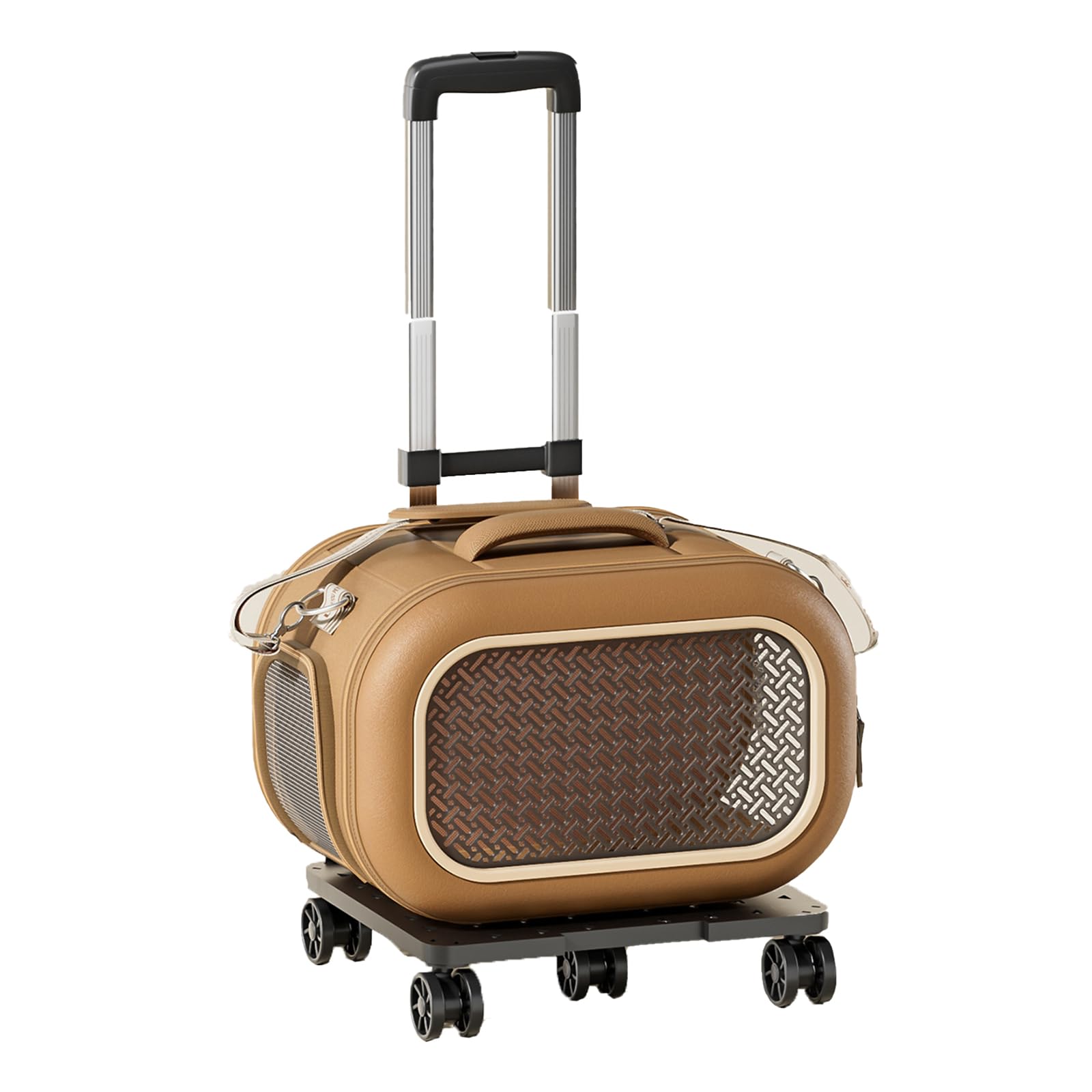 TransportíN con Ruedas para Gatos. Cuenta con Un DiseñO Plegable, Puertas Dobles, Almohadilla Y Ruedas, Lo Que Lo Hace Ideal para Acampar Y para Visitas Al Veterinario.