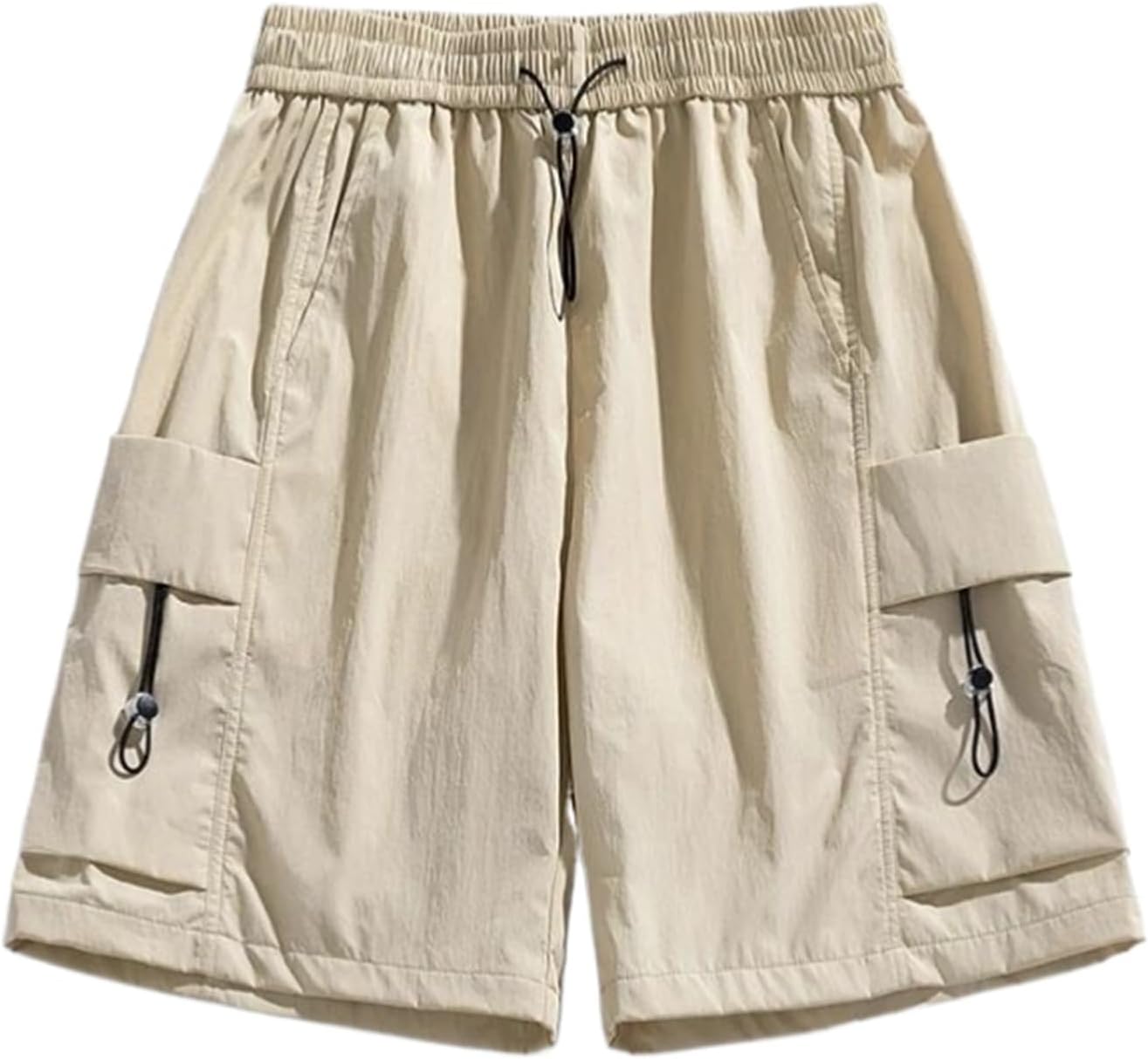 Summer Men's Ice Silk Cargo Shorts,Loose Fit Workwear Lightweight Sport Gym Running Shorts