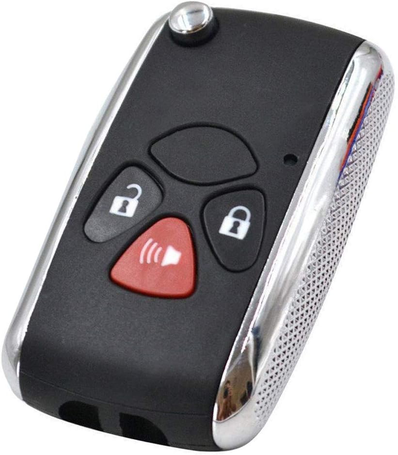 KEMANI 3 Button Modified Flip Folding Remote Key Shell Case Refit for Toyota Scion tC xB Matrix Yaris Venza Fob Replacement Uncut