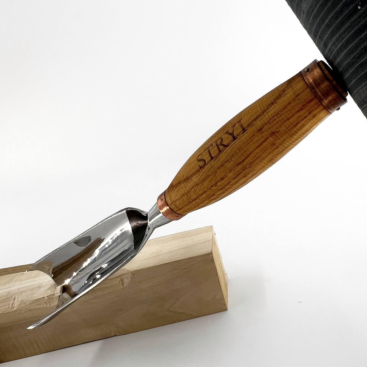 STRYI Heavy Duty dłuto drążone, ścieg 9 – 40 mm, dłuto okrągłe do masywnego usuwania materiału – profesjonalna dłuto rzeźbiarskie do głębokich zaokrągleń i rzeźb – stal węglowa W1-7 (60-62 HRC