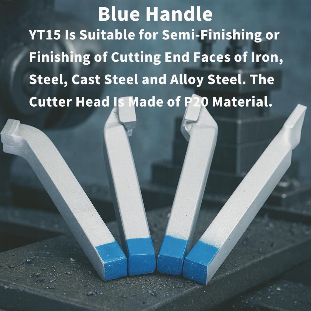 10PCS 1/2" Welding Carbide Lathe Tool Set, YT15 Brazed Carbide Tip Turning Tools for Metal, Steel and Cast Steel, 12mm Lathe Cutter Set for Metalworking, External & Internal Turning, Threading,Parting — Amazon image 4