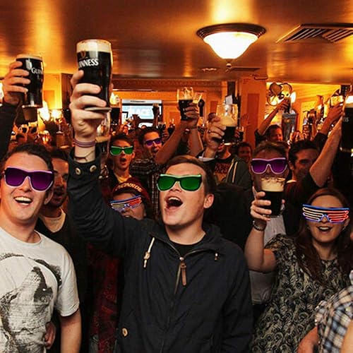 Miniatura 2 de Glow Fever Gafas de sol iluminadas de neón para rave, lentes de sol intermitentes iluminados, disfraz de DJ, regalos de cumpleaños, suministros de