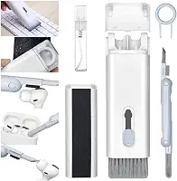 Kit Limpeza 7 em 1 Premium – Para Teclado, Notebook, Celular e Fones com Escova Antipó, Flanela e Removedor de Teclas