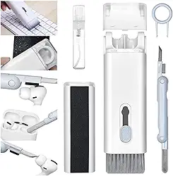 Kit de Limpeza 7 em 1 para Eletrônicos – Teclado, Notebook, Celular e Fones com Escova Antipó, Flanela e Removedor de Teclas