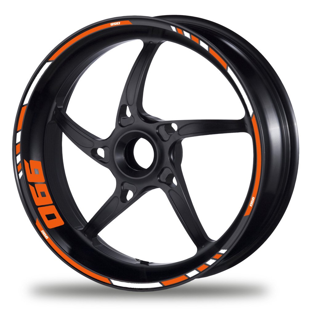 FELGENRANDAUFKLEBER passend für KTM 990 SM Supermoto Motorrad Moto GP (GP Race V)