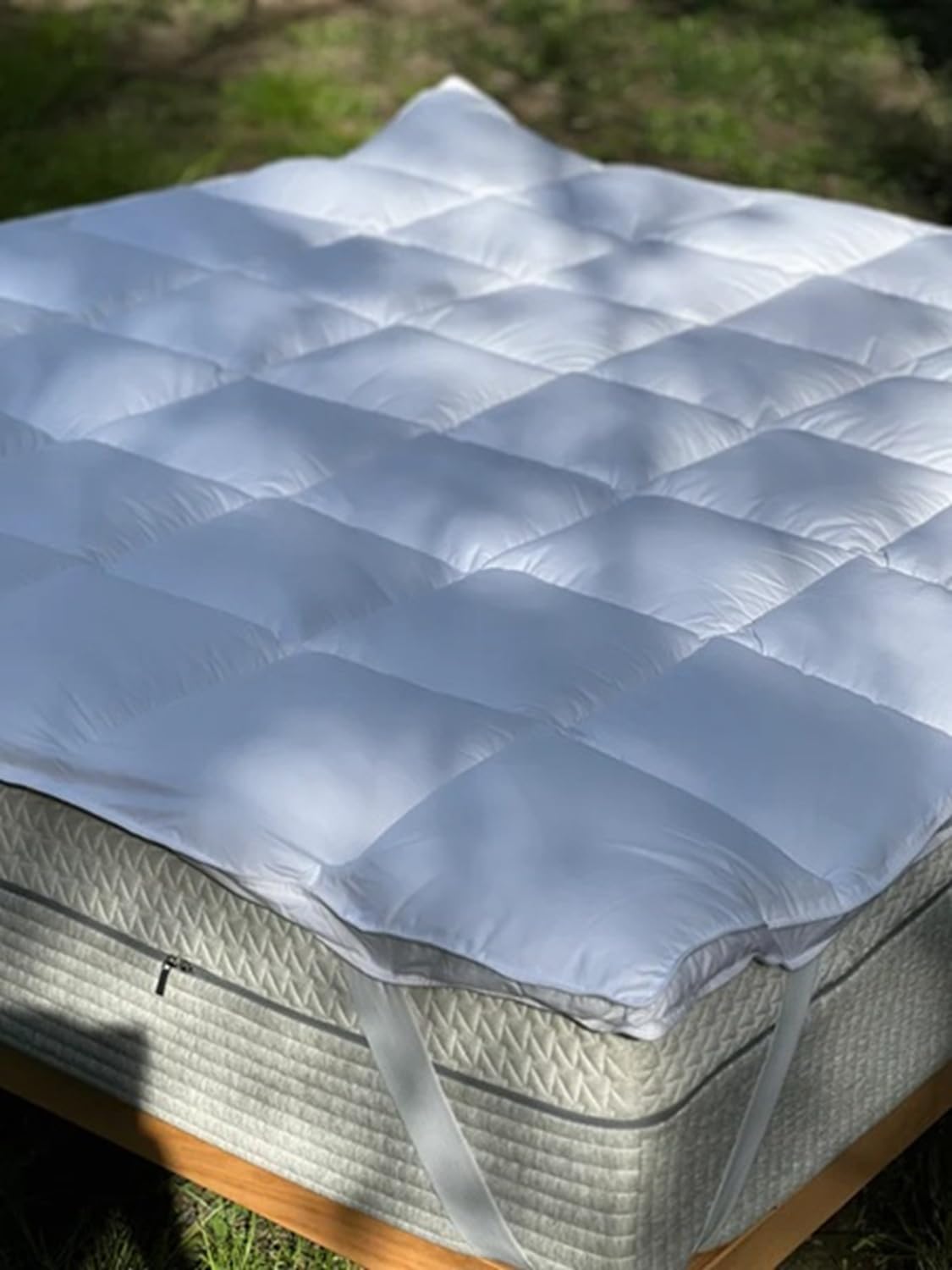 BIBIHOME - Topper Fibra 1000 Niucci in Cotone e Fibra Anallergica – Fresco, Traspirante, Antiacaro, Trapuntato a Quadri con Piping, 100% Made in Italy, Comfort e Morbidezza per Materasso