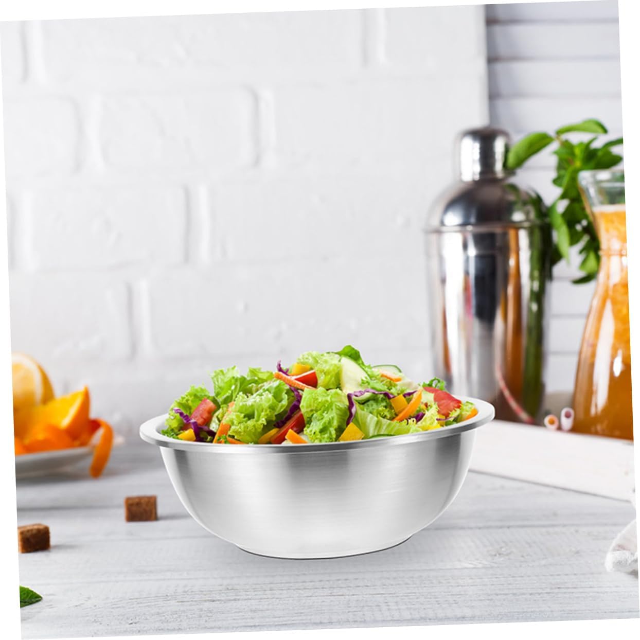 STOBAZA 5Pcs Large Stainless Steel Mixing Bowl Bowls for Cooking Baking Serving Versatile Kitchen Food Containers for Salad Dough