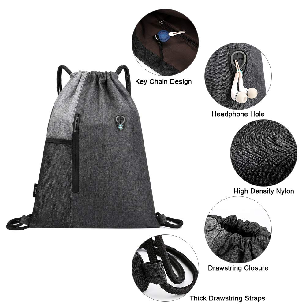 Drawstring Backpack Gym Sack - Water-Resistant Canvas Sport Bag For Travel, School, & Sports - View #10