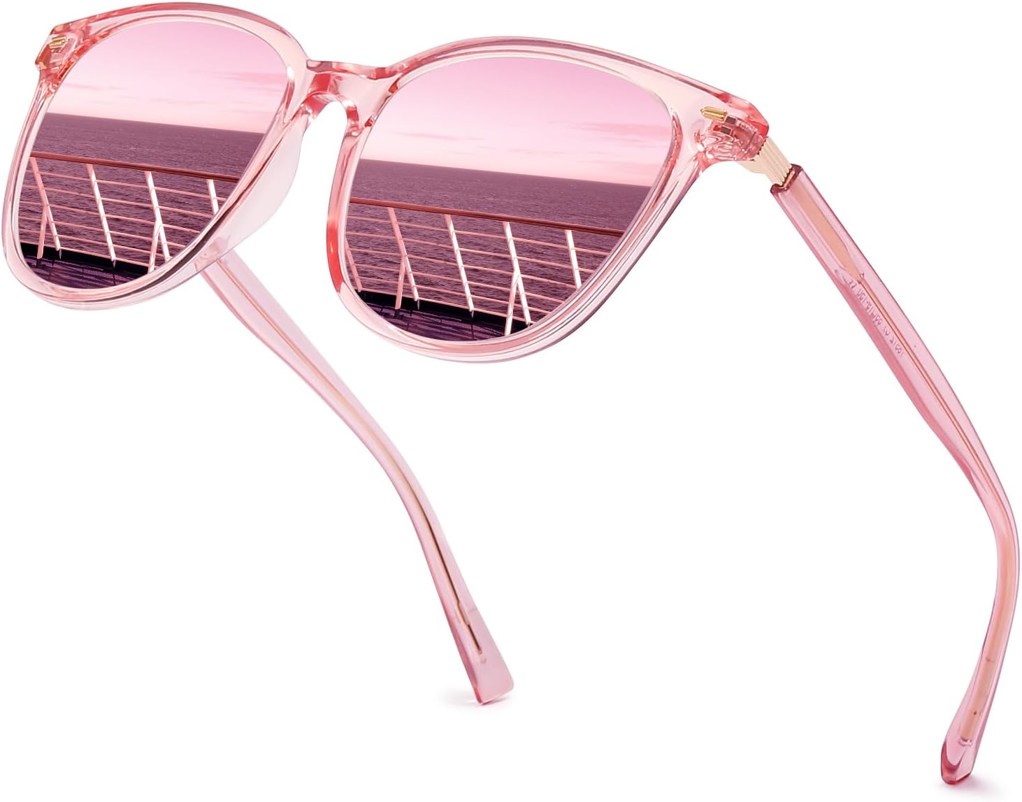 Myiaur Women's Polarized Sunglasses with Mirrored Lens & UV400 Protection - Trendy & Stylish Large Sun Glasses