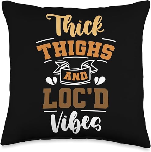 Locs Afro Dreadlocks Love Natural Beauty Hair Locd Thick Thighs Loc'd Vibes Afro Hair - Almohada africana americana, 16 x 16 pulgadas, multicolor