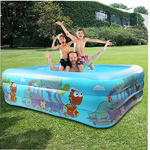 Opblaasbaar zwembad, verdikt 2-laags Kids Water Play Padding Bathtub Blue 120cm, Baby Badzwembad, - Image 8