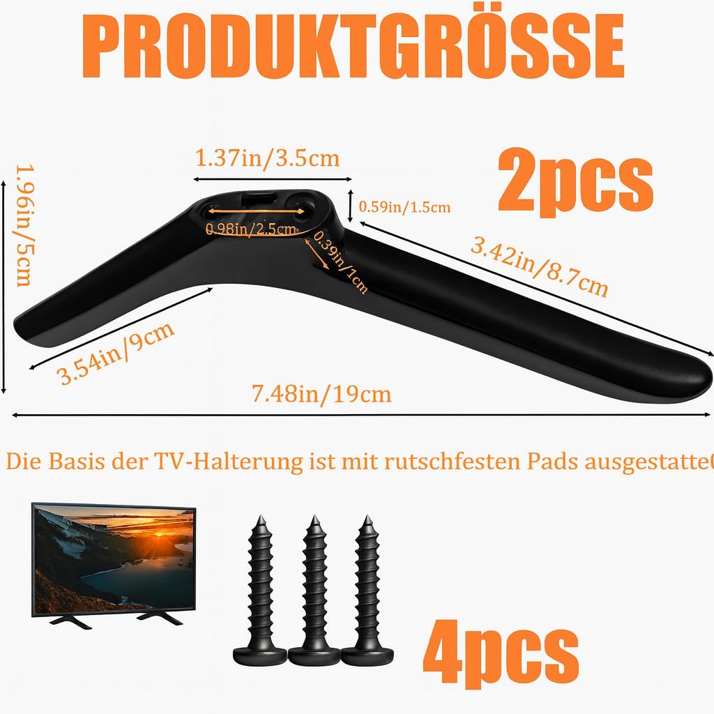 Uniwersalny uchwyt na telewizor stołowy ze śrubami do telewizorów 32-55 cali, kompatybilny z Samsung/LG/Sony/Xiaomi, stabilny spód, instalacja bez wiercenia