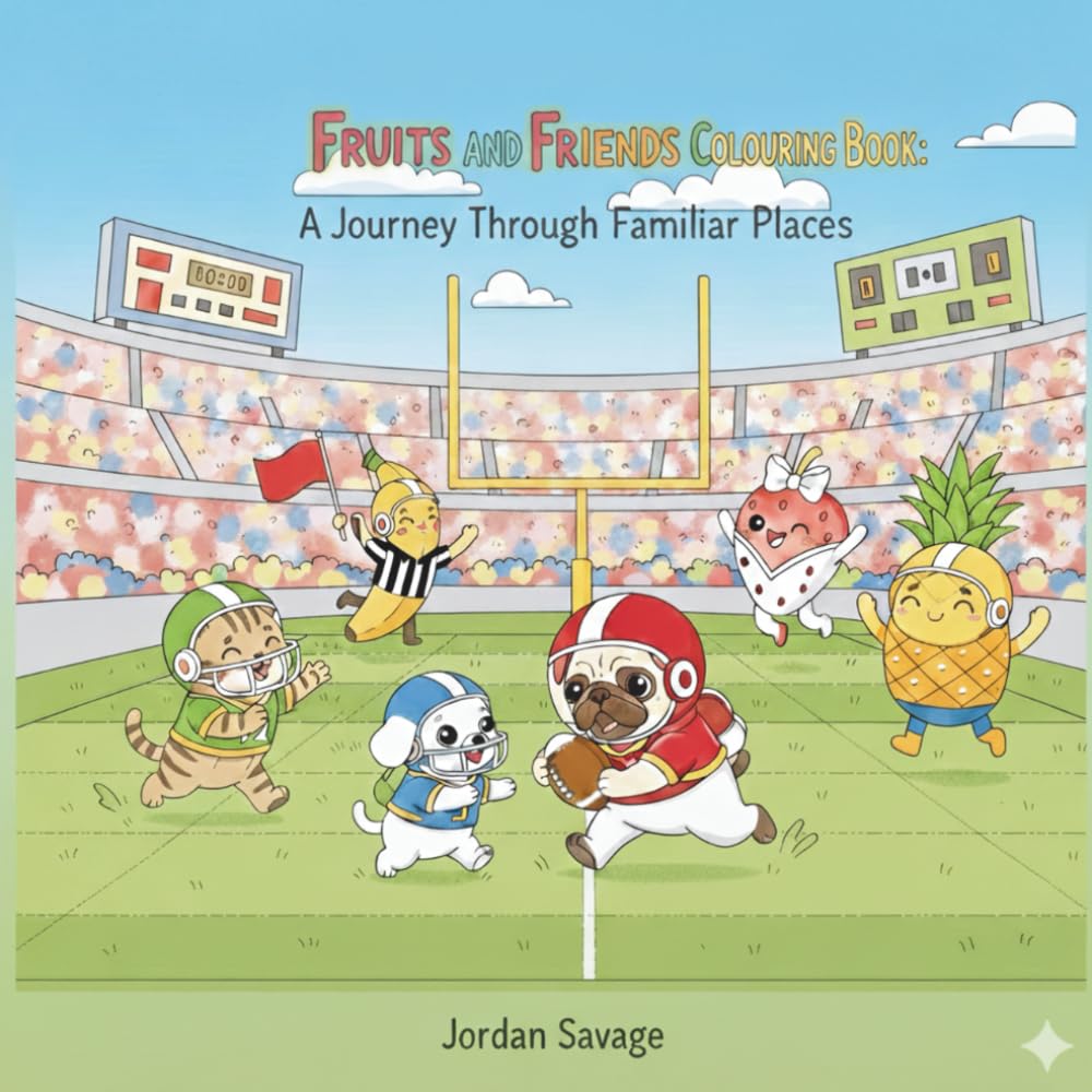 Fruits and Friends Colouring Book: A Journey Through Familiar Places