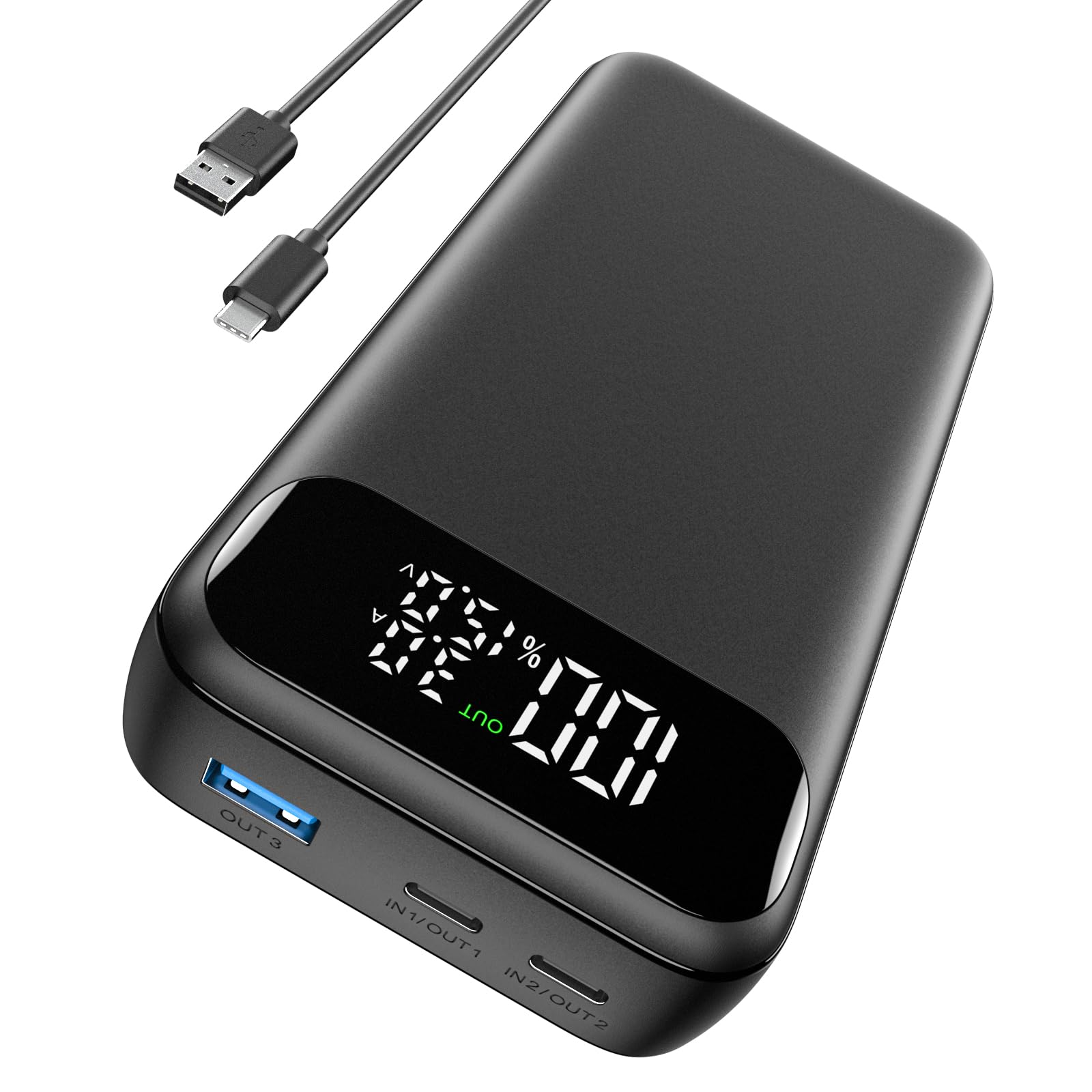 A ADDTOP Power Bank, 65W 20000mAh Powerbank Fast Charging PD 3.0 QC 4.0 USB C Input&Output Batterie Esterne Ricarica Rapida Compatibile con MacBook Surface Go Dell Tablet iPad iPhone Galaxy Steam Deck