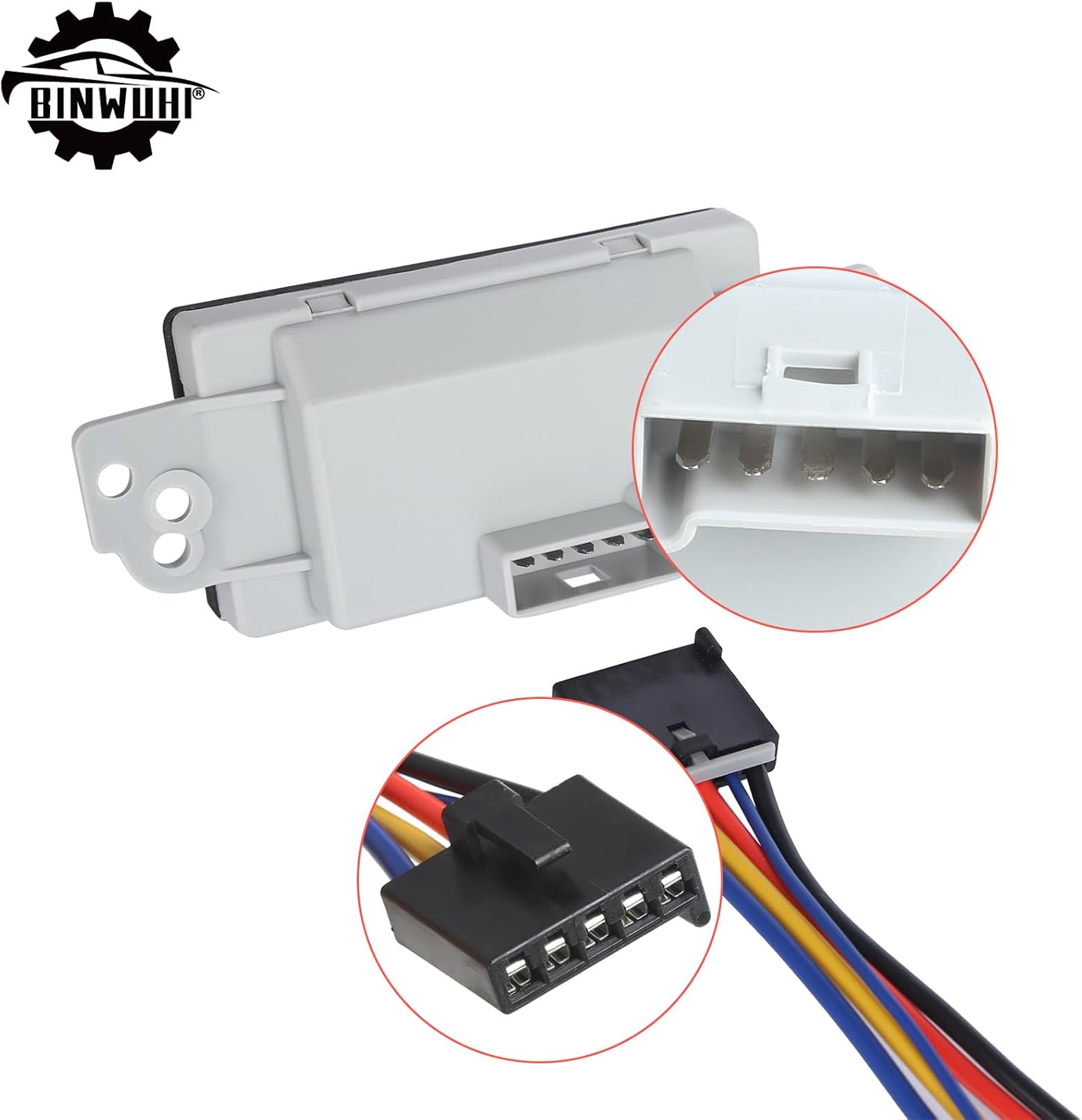 HVAC Fan Blower Motor Resistor Kit with Harness Compatible with The Following Models: Chevy Silverado Tahoe Suburban Avalanche Trailblazer GMC Sierra Envoy Yukon XL, 89018778, 15-81773