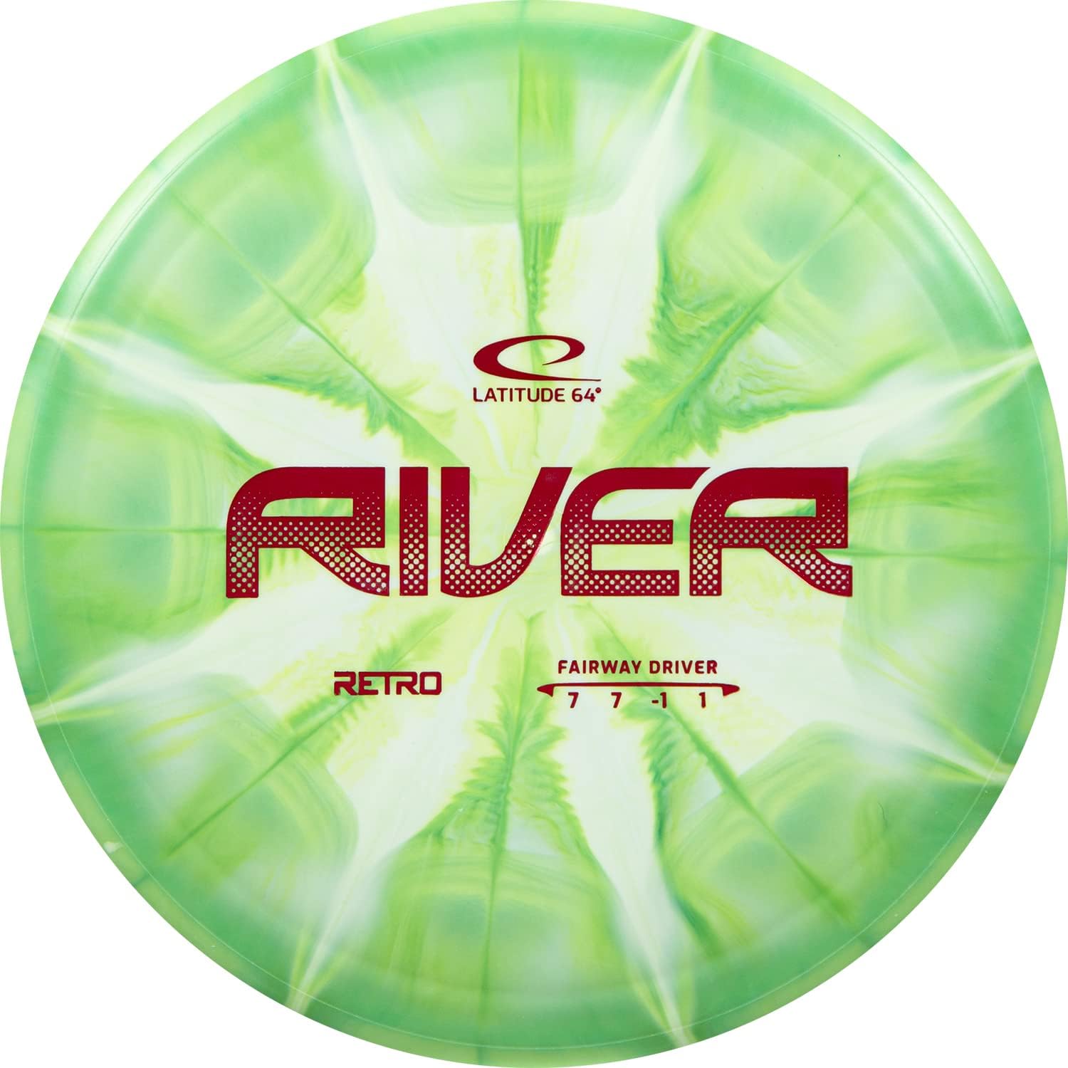 Latitude 64 Retro Burst River Disc Golf Fairway Driver - Easy-to-Throw Beginner Driver, Straight Flying, Max Glide, 170g+ Green Burst Patterns