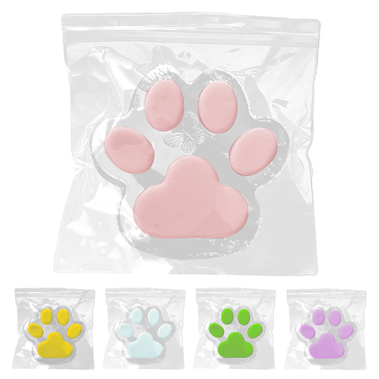 Lot De 2 Squishy Patte De Chat – Yoyo Squishy Géant – Anti-stress En Silicone – Cadeau Souple Et Mignon Pour Enfants Et Adultes