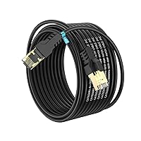 Vista 7 de Cable Ethernet Cat 8 de 8 pies, alta velocidad de 40 Gbps, 2000 Mhz, 26 AWG, conector RJ45 chapado en oro, para exteriores e interiores