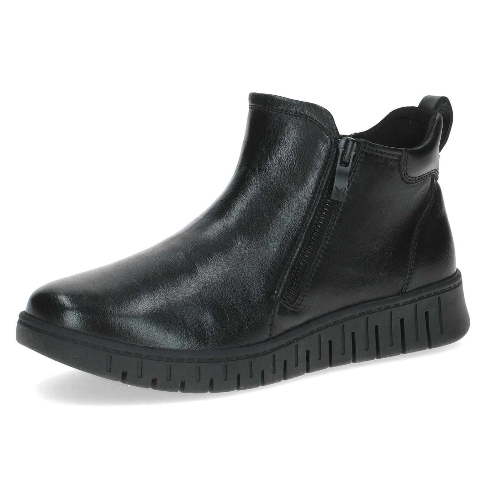 CAPRICE Comfort Women's leather ankle boots extra width H, Black (Black Nappa), 5 UK