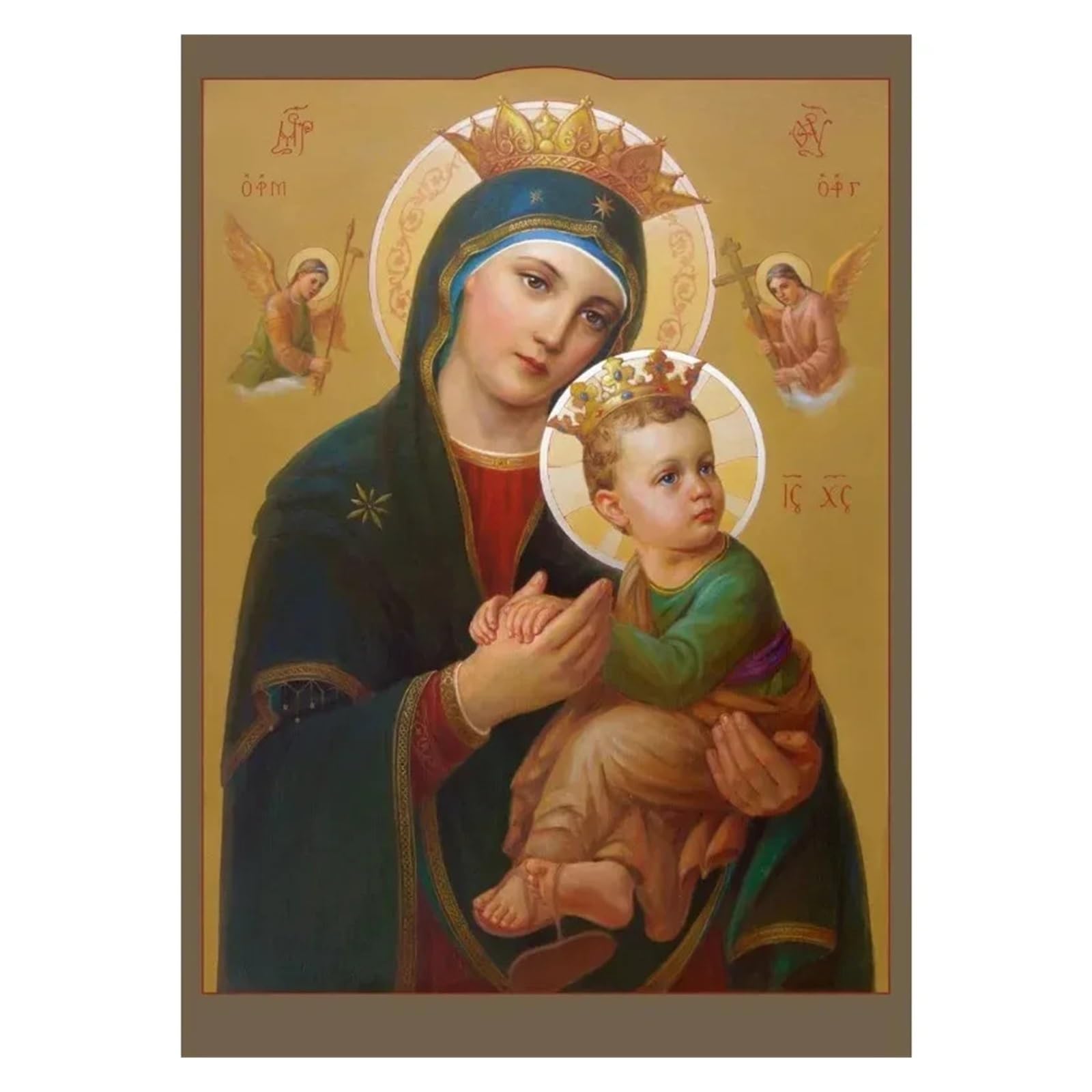 Arte de pared religioso con láminas de Jesús y la Virgen María para altares domésticos