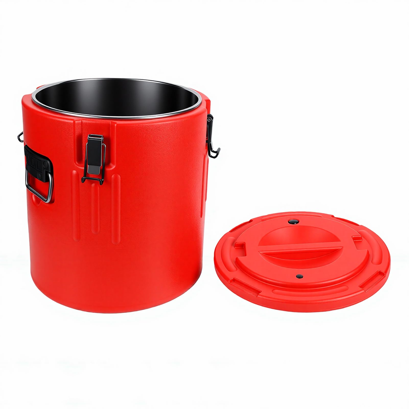 Contenedor Aislado Comercial, Cubo de Almacenamiento de Alimentos Fríos y Calientes de Acero Inoxidable de 40 Litros, con Retención de Temperatura las 24 Horas y Tapa Sellada, Ideal para