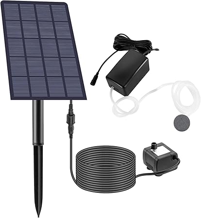 Image Cyhamse Solar Air Pump Kit - Fish Tank Aquarium Oxygen Aerator Pond Aerator Air Pump,3 Modes Solar Powered Air Pump Kit for Garden Fish Tank Pool Fishing Pond Image Cyhamse Solar Air Pump Kit - Fish Tank Aquarium Oxygen Aerator Pond Aerator Air Pump,3 Modes Solar Powered Air Pump Kit for Garden Fish Tank Pool Fishing Pond