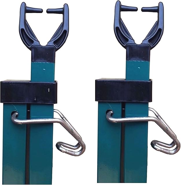 MONSAR Addiz Prop Pair Square Metal Galvanised Garden Washing Line Outdoor Extendable Pole 2x Cloths Prop Laundry Support Pole Extending Airer
