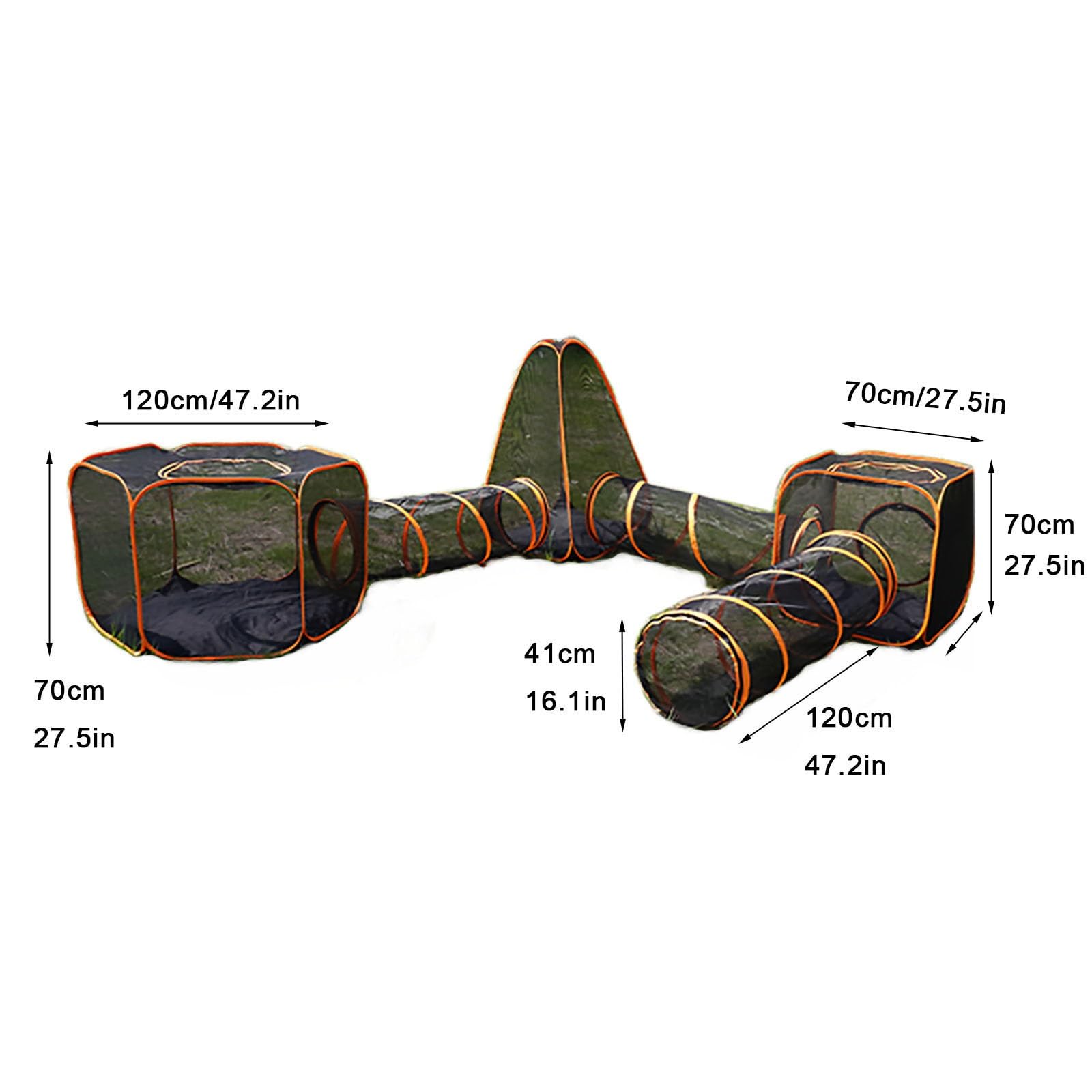 Tenda per Gatti da Esterno con Tunnel, Tenda Pop-up per Animali Domestici, Adatta per Gattini, Cuccioli, Conigli, Cani di Piccola Taglia