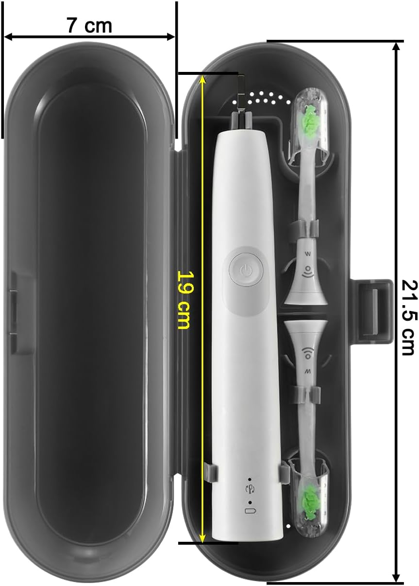 Cosmos Pack of 2 Plastic Travel Case Toothbrush Carrying Case Holder Container Compatible with Oral B Pro and also for Sonicare & Other Toothbrush