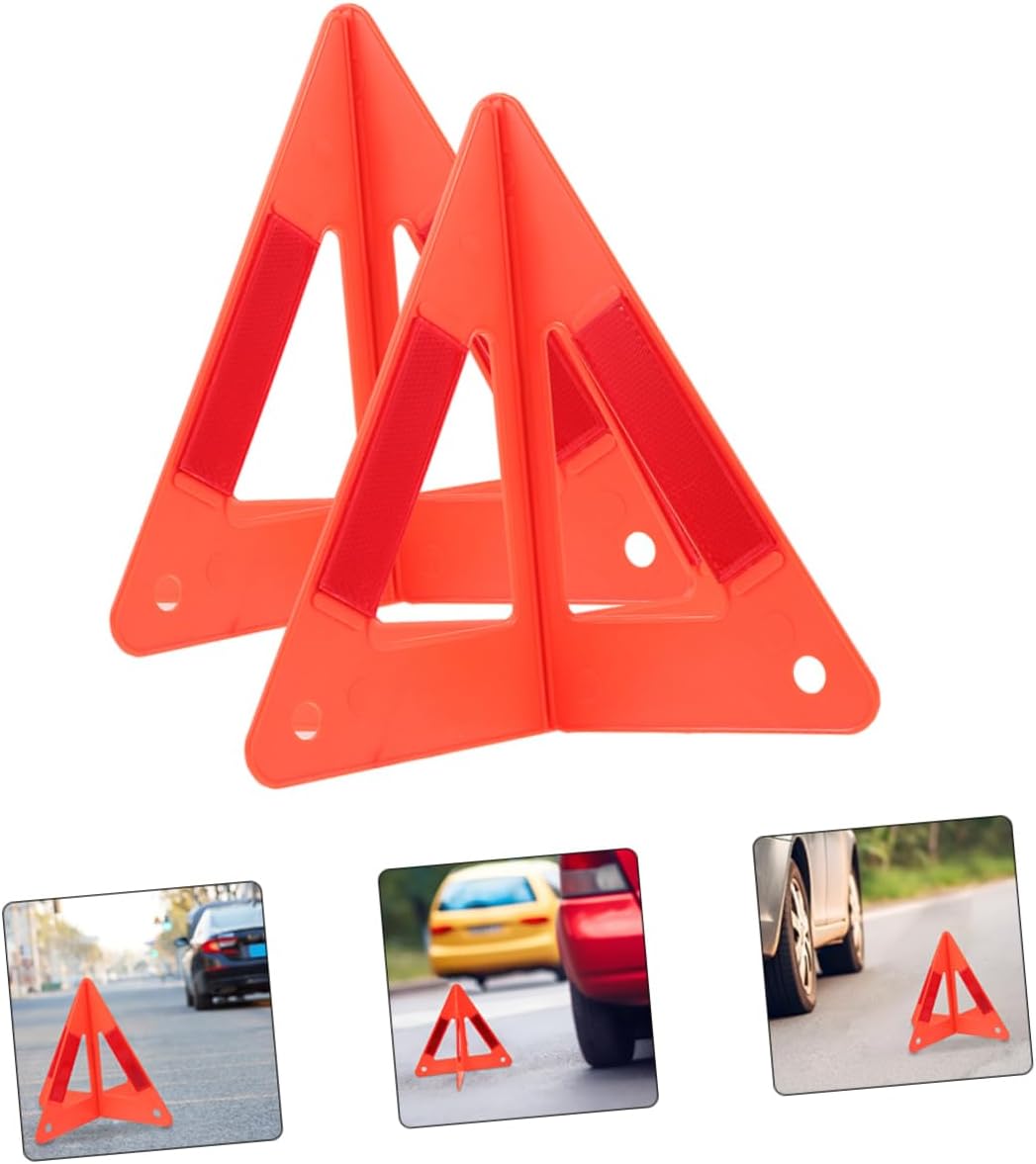 3pcs Foldable Safety Triangles Emergency Warning Triangle Reflectors Car Roadside