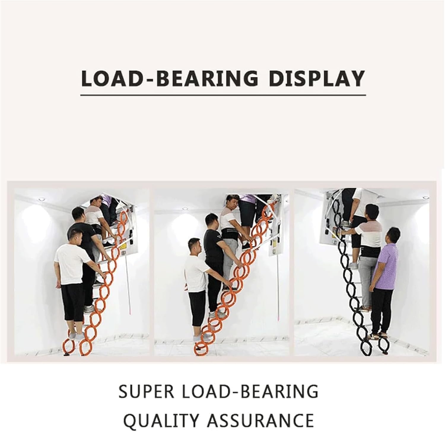 Wall Mount Loft Ladder with Non-Slip Steps Attic Stairs Pull Down Attic Ladder for Indoor and Outdoor Telescoping Folding Ladder