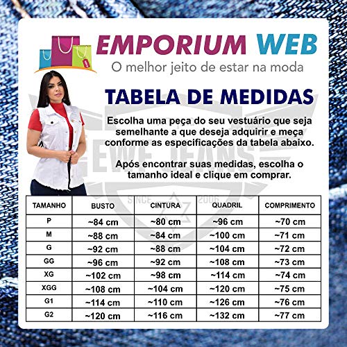 Max Colete Jeans Feminino Destroyed – EWF Jeans - Branco (G1)