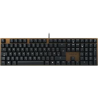 CHERRY KC 200 MX Mechanical Office Keyboard with Anodized Metal Plate UK Layout Wired MX2A Brown Switches Black/Bronze