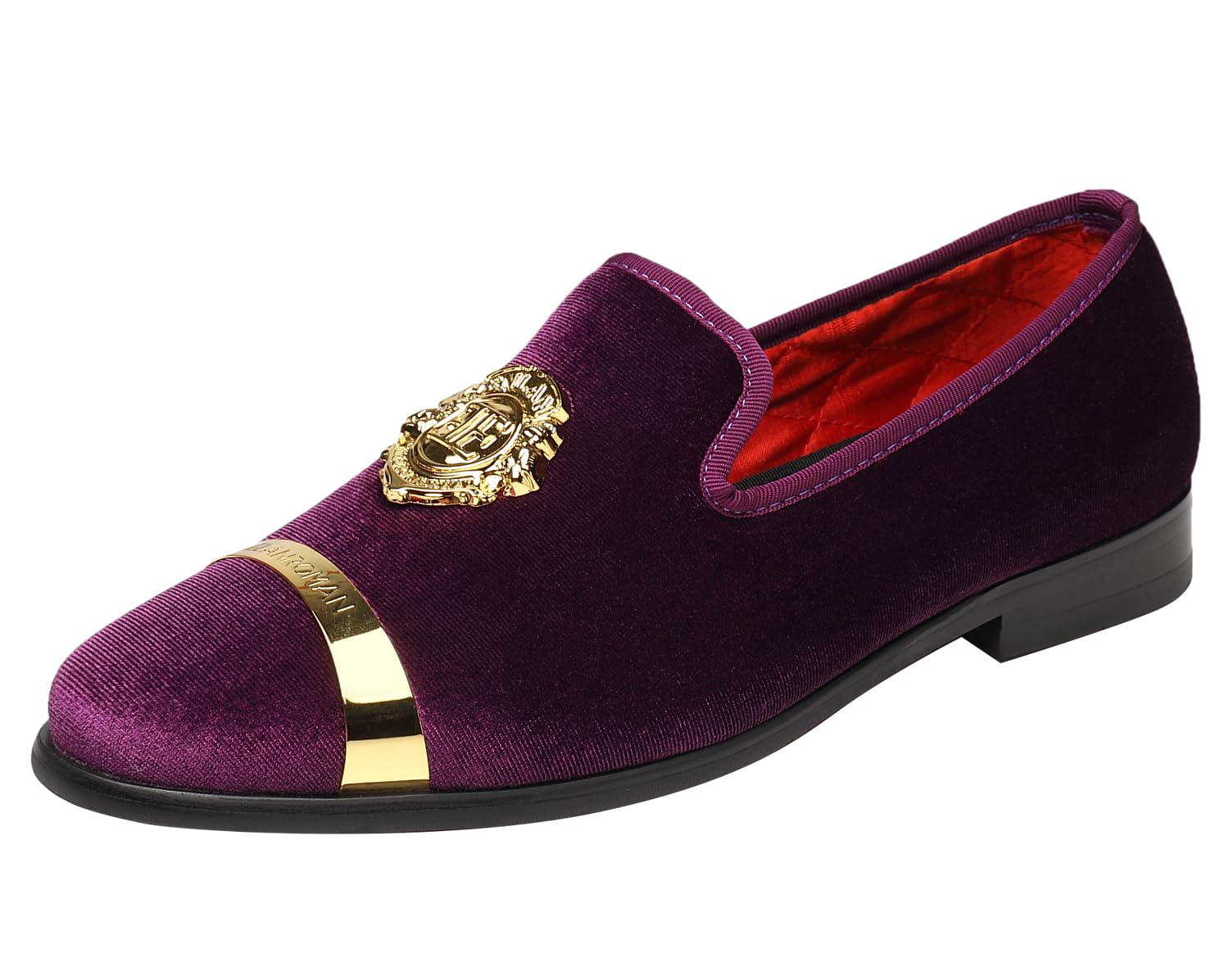 ELANROMAN Mens Velvet Loafers Dress Fashion Wedding Party Prom Shoes