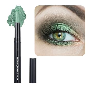 Bright Green Eyeshadow Stick Makeup, Smooth Cream Shimmer Eye Shadow Pencil, Waterproof Hypoallergenic Long Lasting Crayon, Glitter Primer Palette Eyeliner