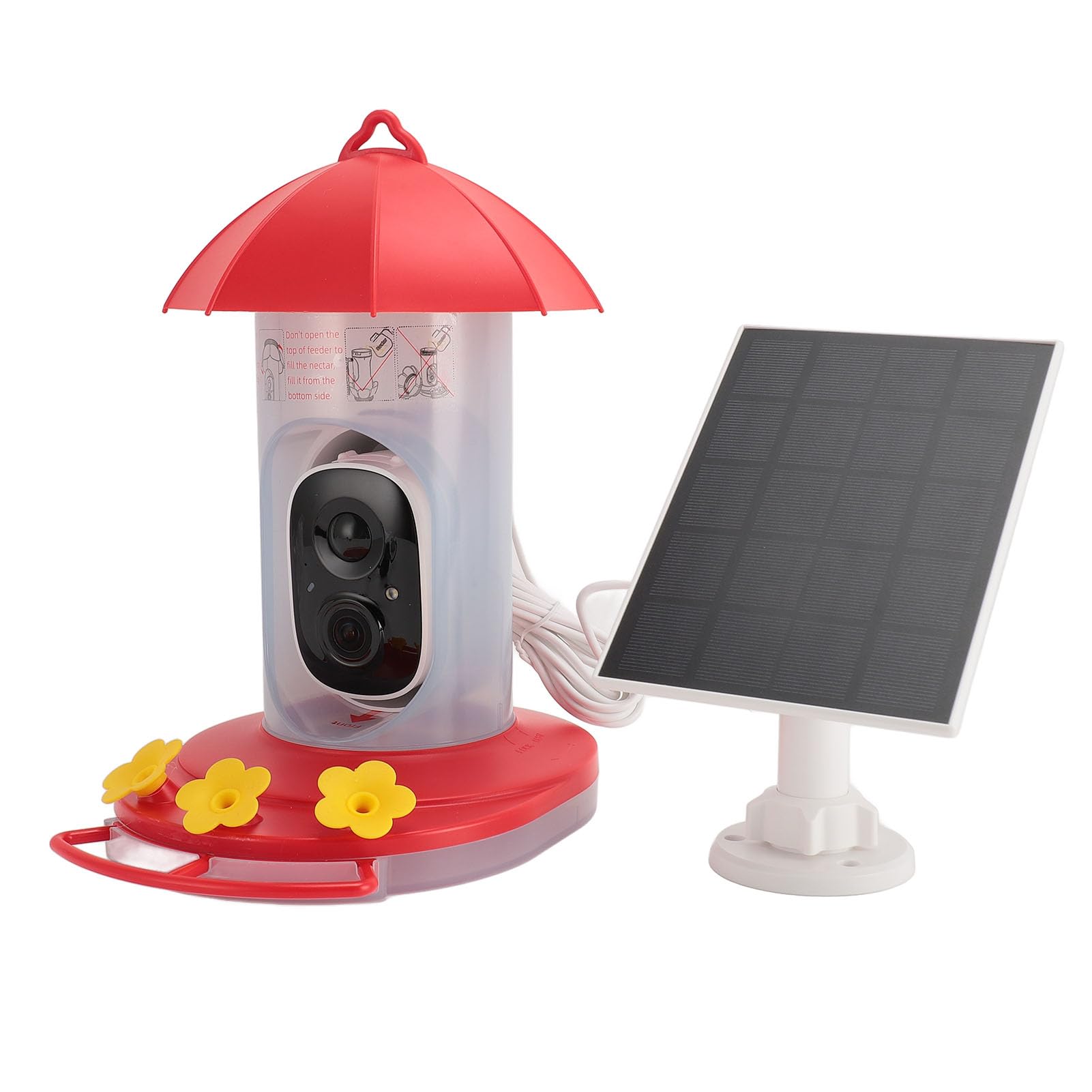 Telecamera per Mangiatoia per Uccelli da Esterno Ad Energia Solare Telecamera di Registrazione in Loop HD 1080P per Osservatori della Fauna Selvatica
