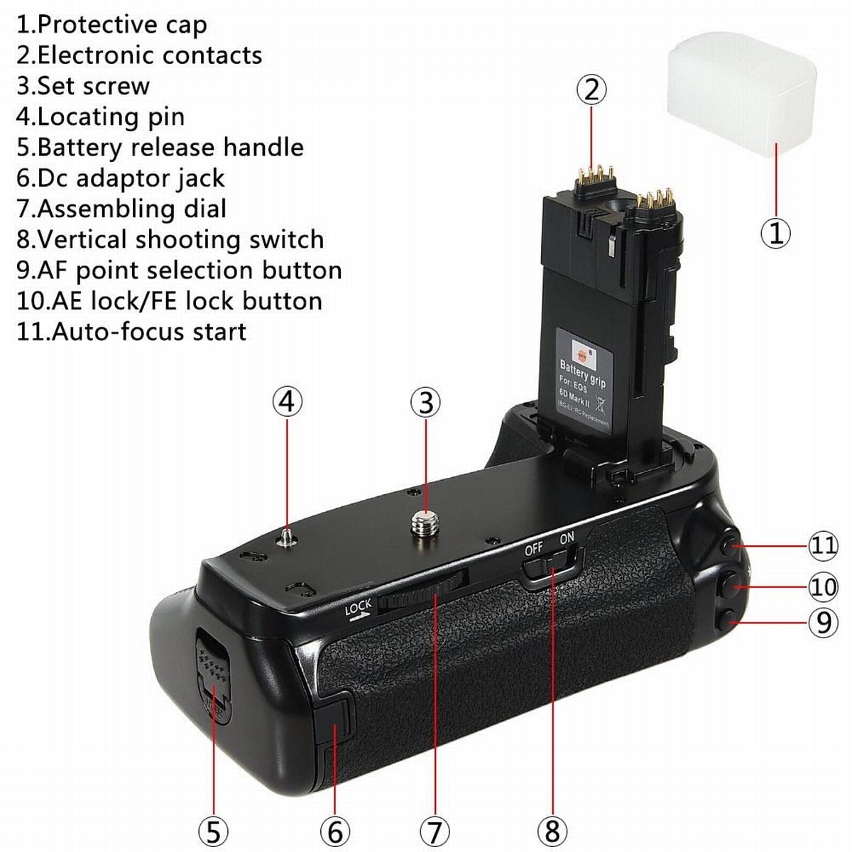 Canon 6d Battery Grip FB BG-E21 Grip Battery Cae For Canon EO 6D2