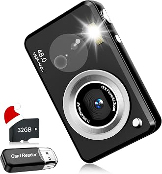 Digital Camera FHD for Kid Boys Girls Compact Kids Cameras Point and Shoot Cameras with 16X Zoom 32GB Card Kids Digital Camera Great for Kid.