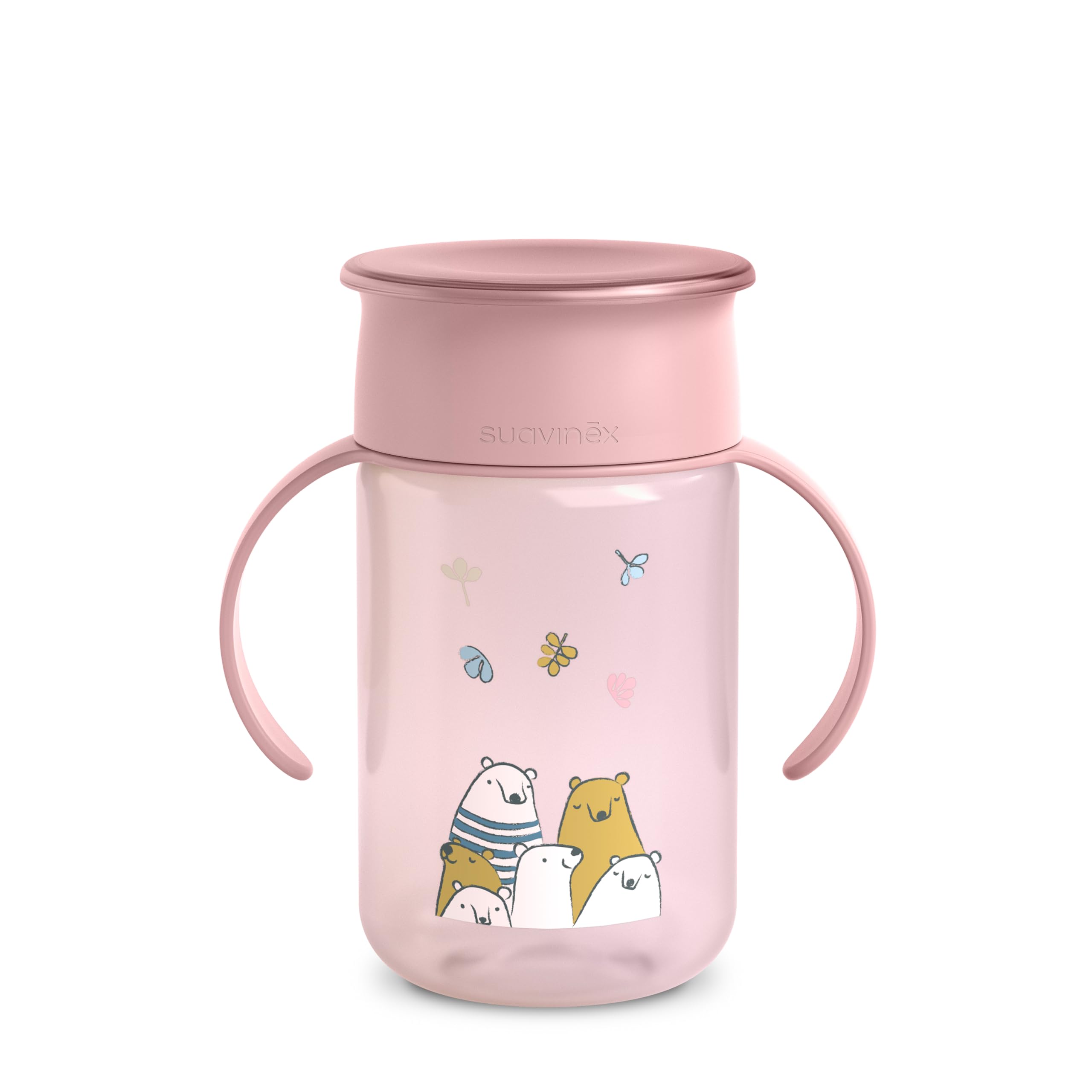 Suavinex Tazza didattica per bambini 340 ml antigoccia 360 My Family Rosa
