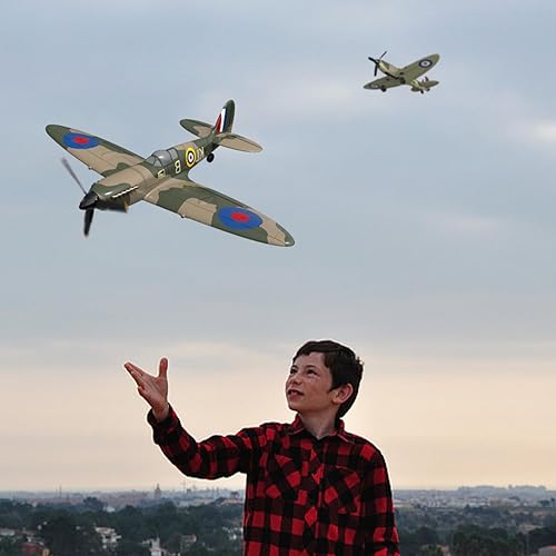 Miniatura 6 de Avión RC 4-CH Avión de control remoto listo para volar Spitefire Aeronave de control de radio para principiantes con sistema de estabilización Xpilot