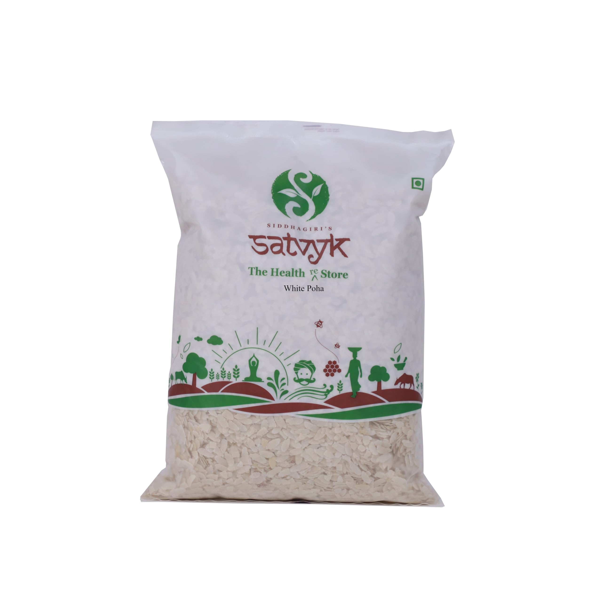 S Siddhagiris SATVYK THE HEALTH re STORE Organic White Poha (1kg) - Unpolished Flattened Rice | Rich in Dietary Fibers & Nutrients | Medium Poha | Unpolished Poha | High in Fibre Poha (B074KG55DQ) Amazon Price History, Amazon Price Tracker