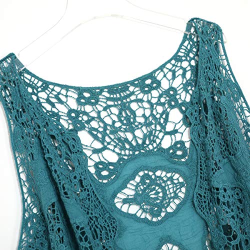 Image of JASTIE Women Open Stitch Cardigan Boho Sleeveless Hippie Summer Hollow Out Solid Crochet Vest