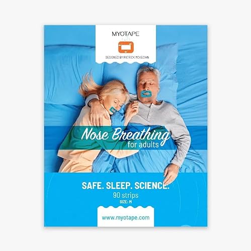 MYOTAPE Sleep Strips Large - for Adults - Help Improve Your Sleep Quality - Aids in Breathing Through Nose During Sleep - Help Reduce Mouth Breathing and Snoring - Comfortable & Elastic Mouth Tapes