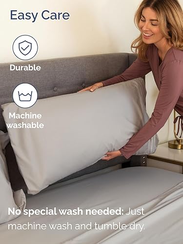 Miniatura 7 de Juego de sábanas de 4 piezas para colchones muy altos, con esquinas elásticas tipo bolsillos extraprofundos, transpirables, frescas, suaves y