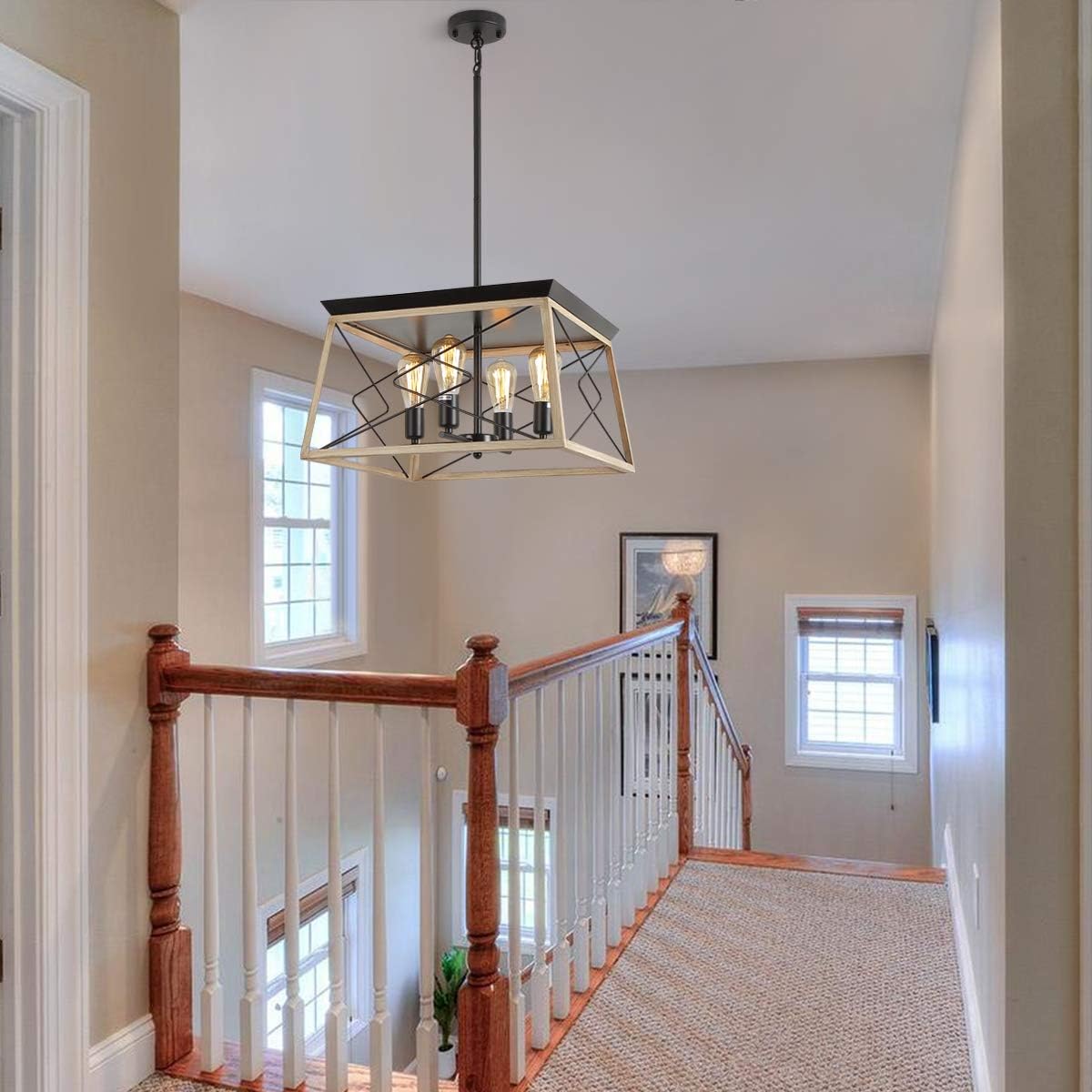 Crаzу Dеаlѕ Farmhouse Chandeliers Farmhouse Light Fixture,for Dining Table,Oak Grain Rustic Style 4 Lights 🛒 Crаzу Dеаlѕ Farmhouse Chandeliers Farmhouse Light Fixture,for Dining Table,Oak Grain Rustic Style 4 Lights