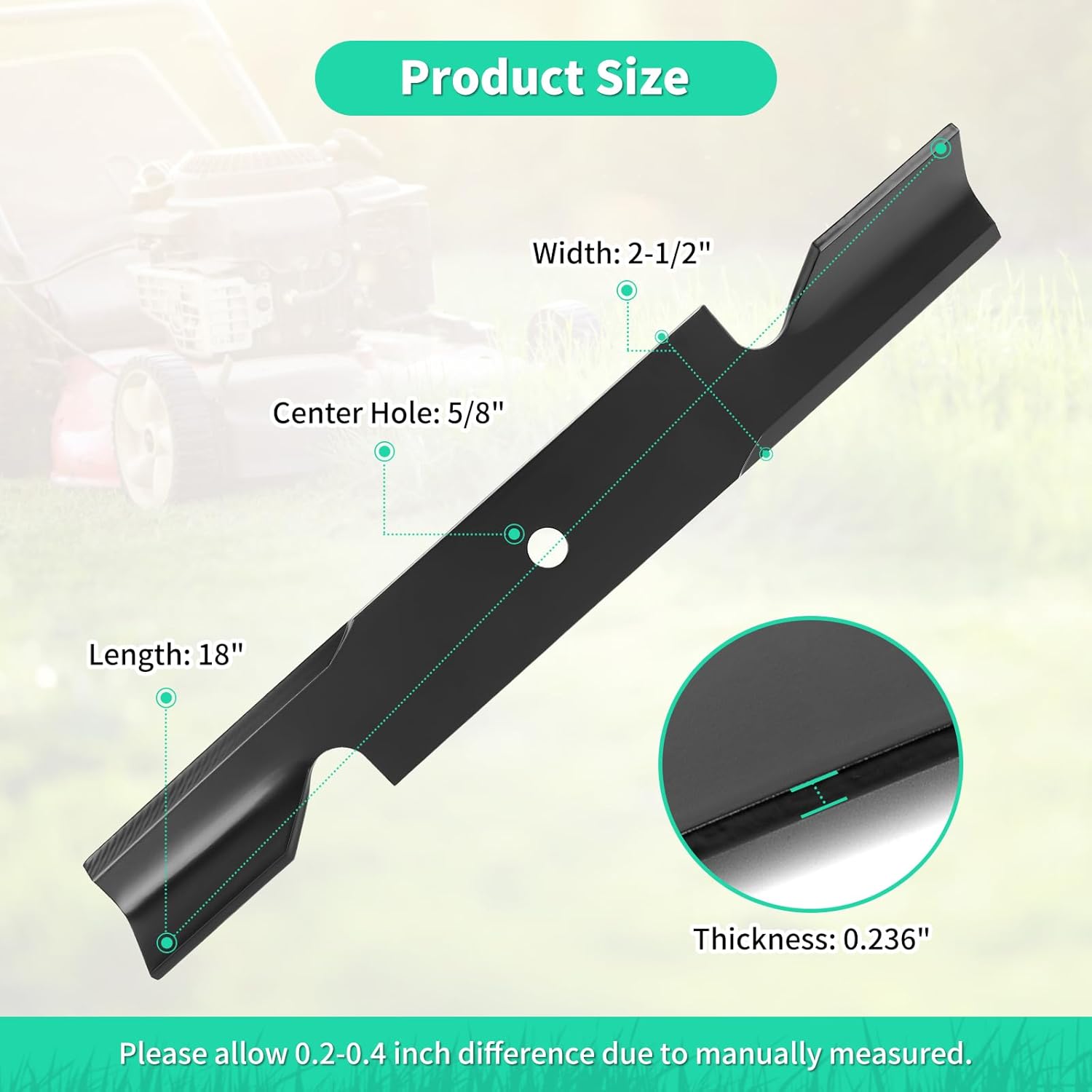 482878 Mower Blades for 36" 52" Deck, High Lift Notched Blades Compatible with S-Cag Tiger Cub, Turf Tiger, Wildcat, Replaces 481707, 48108, 482462, 481711, 48185, A48108, A48185, 6 Pack
