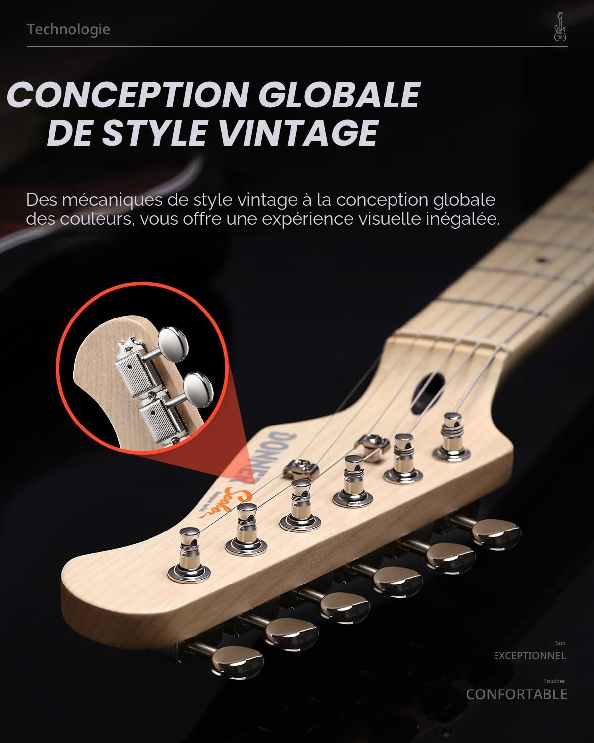 Donner Guitare Electrique, Pack Guitare Electrique Adulte HSS Pickup Coil Split, Guitare Taille Réelle avec Ampli, Housse, Accessoires, DST-152B Noir