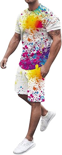 Conjunto de 2 piezas de ropa deportiva de verano para hombre, diseño urbano 2023 para vacaciones, conjunto suelto casual y pantalones cortos