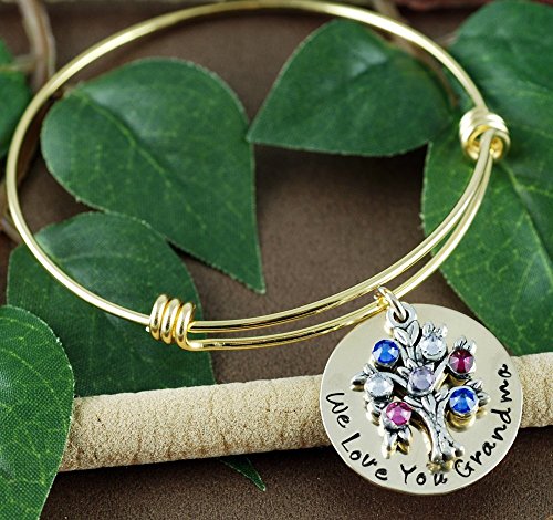gold family birthstone bracelet