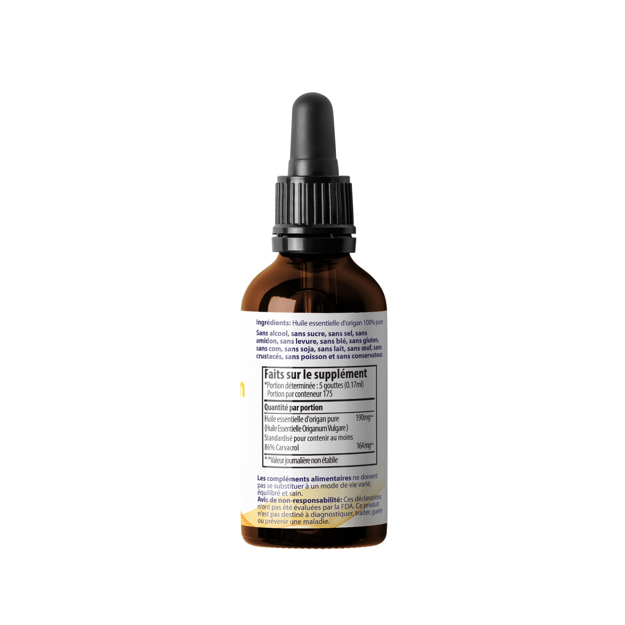 Zane Hellas 100% huile d'origan non diluée.Huile Essentielle Grecque Pure d'Origan.86% Min Carvacrol.164 mg de carvacrol par portion.Probablement la meilleure huile d'origan au monde.1 oz-30ml